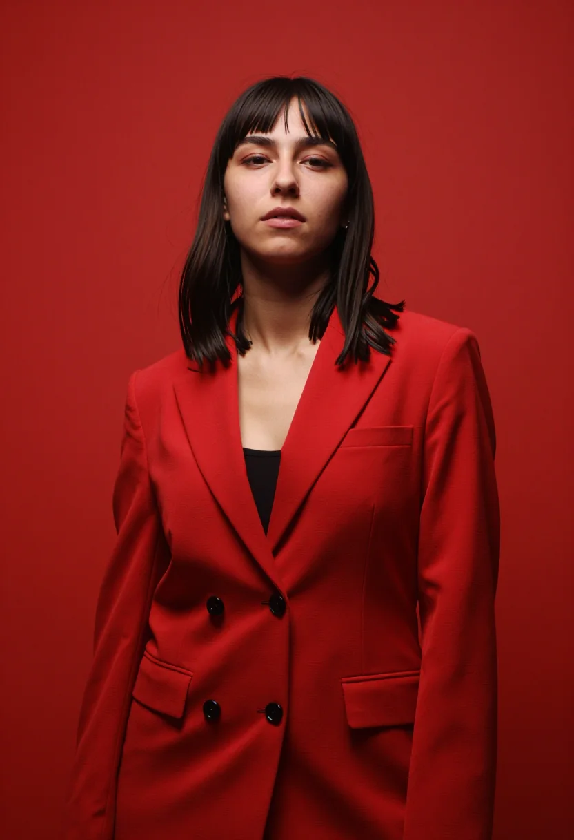 Fernanda, modelo sintética generada con IA — bloque de color